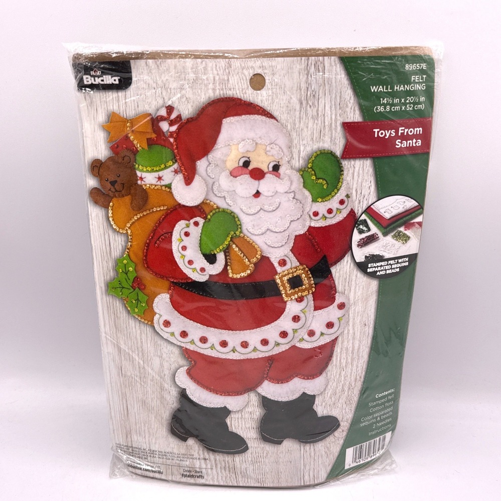 Bucilla Toys From Santa Felt Wall Hanging Kit Christmas Applique DIY 89657E